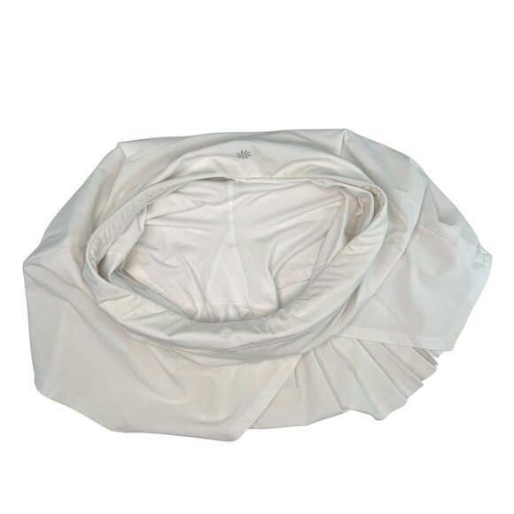 Athleta (Medium Tall - EUC) White Pleated Tennis Skirt with attached shorties - Picture 6 of 8